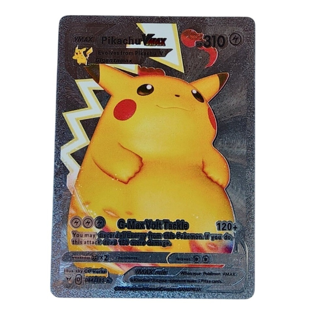 Pokemon Pikachu VMAX Silver Metal Card 044/185 Vivid Voltage Style Custom Fan